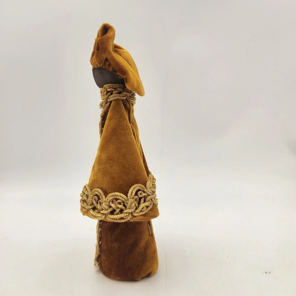 Handmade Vintage Velvet Three Wise Men  Upcycled Thread Cone Figures Atlantic